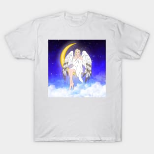 Crescent Moon Angel w Background T-Shirt